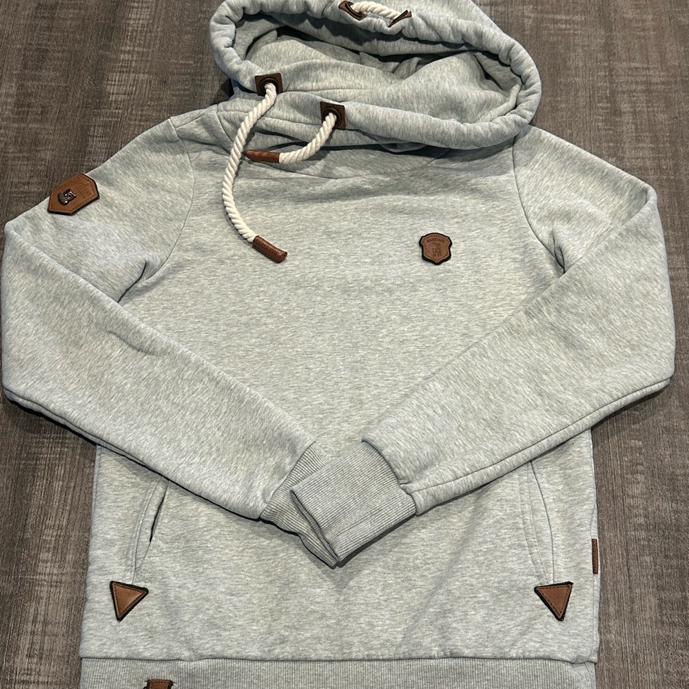 Naketano Light Mint Women’s  Hoodie with Brown Accents